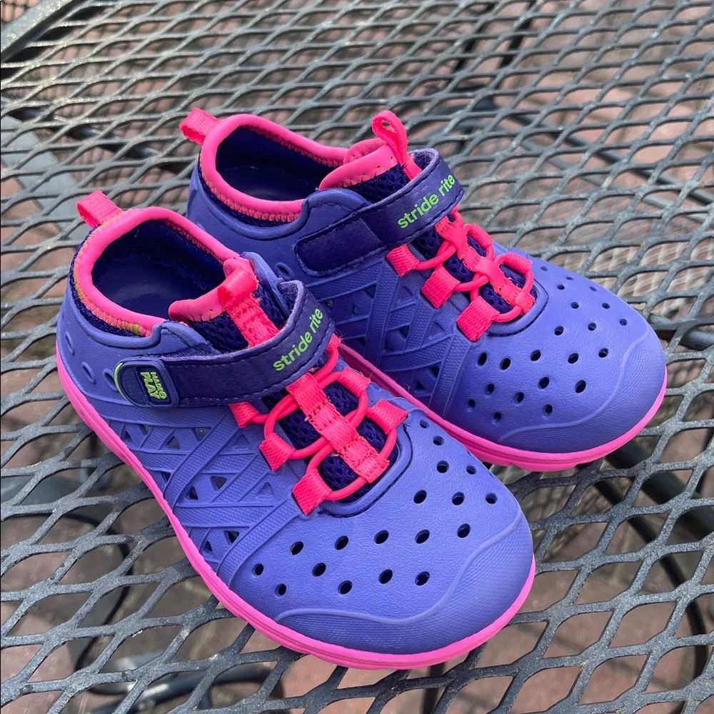 Stride Rite Girls Little Kid Made2play Phibian Sneaker Sandal Size 9 Purple Pink